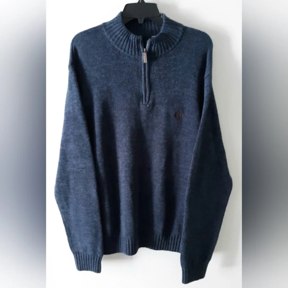 VTG Chaps 1/4 Zip Mock Neck Sweater
